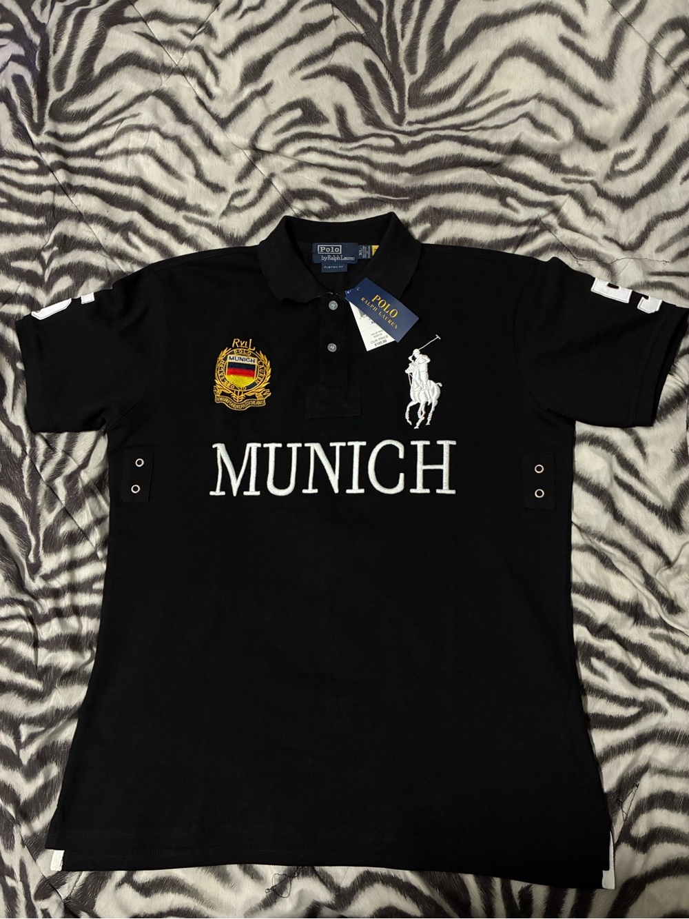 Polo by Ralph Lauren Black Munich Embroidered Crest Polo
